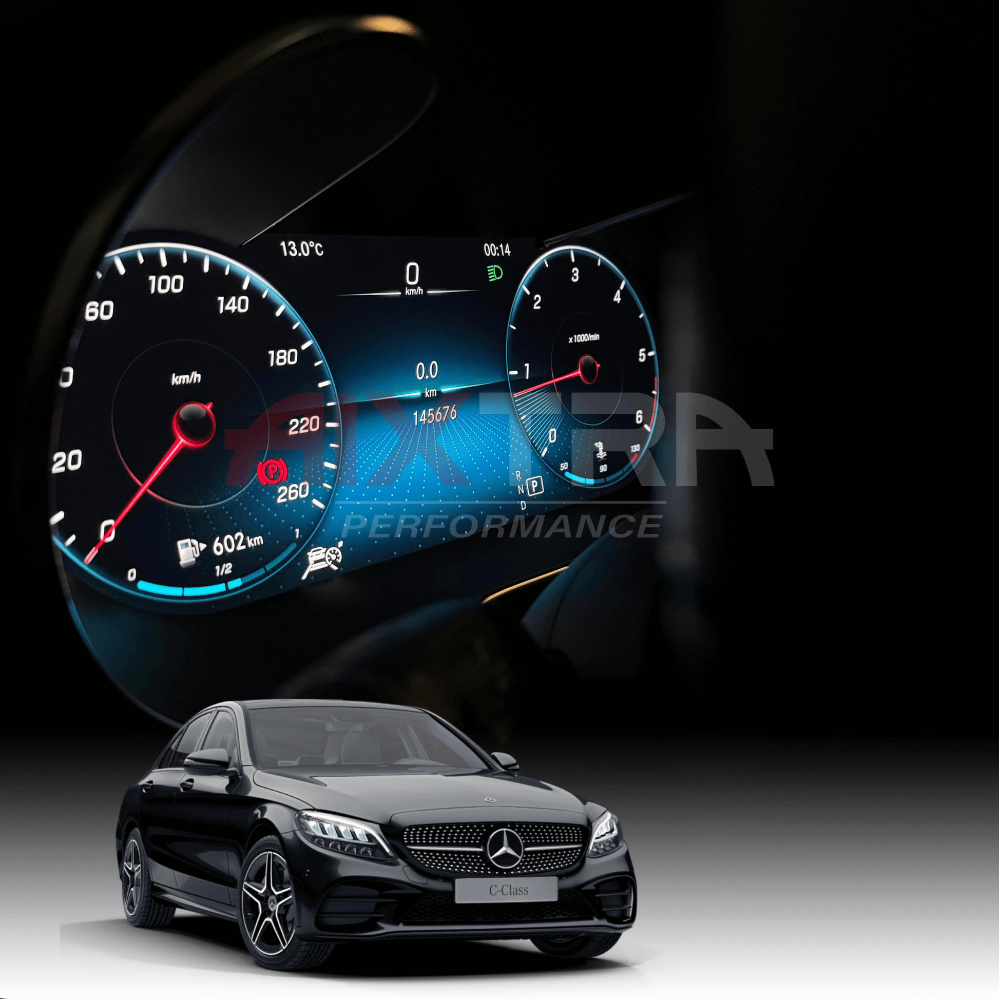 Mercedes W205 C-Klasse volldigitales Tacho Nachrüstung Display