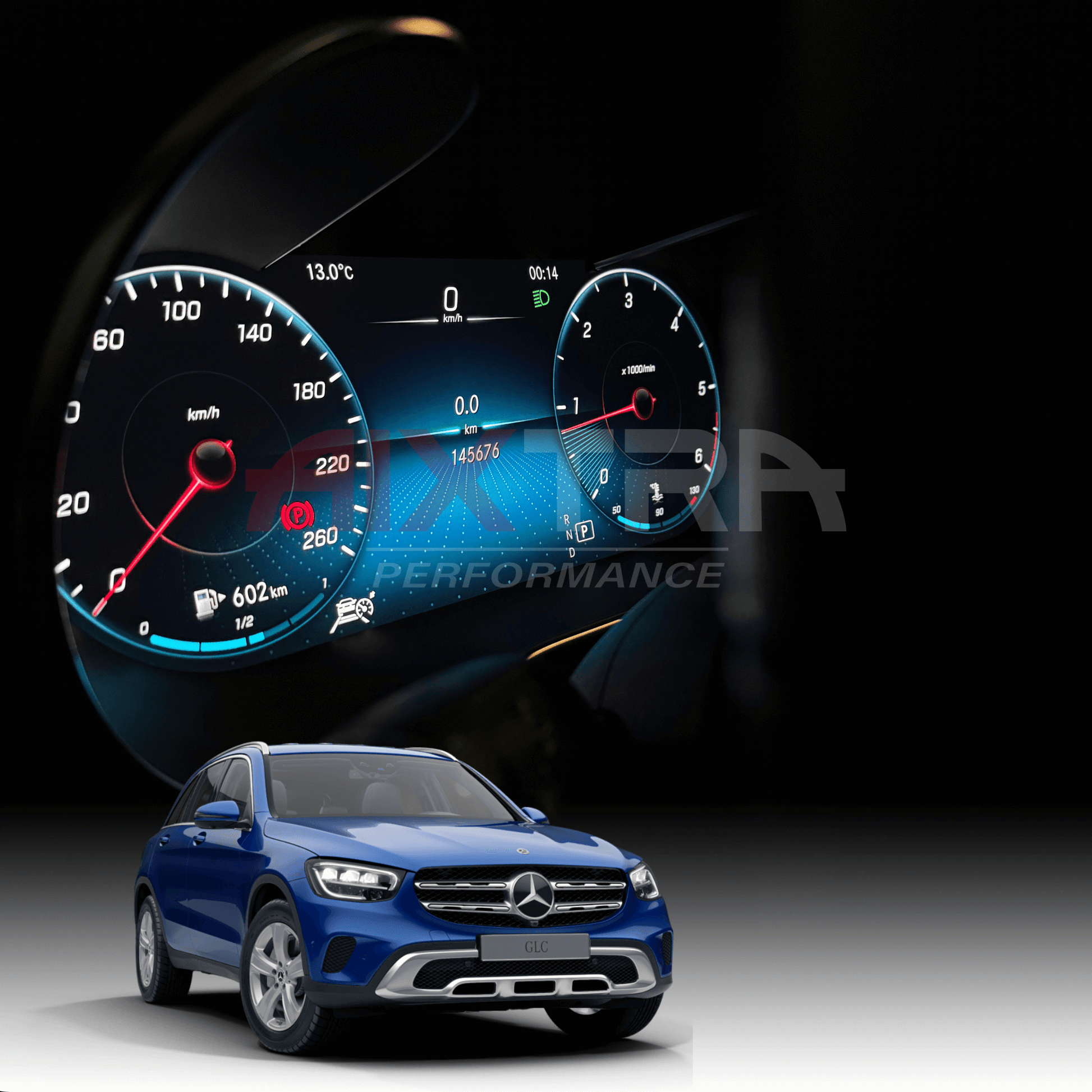 Mercedes W253 GLC-Klasse volldigitales Tacho Nachrüstung Display